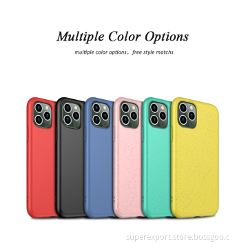Eco-friendly Natural Wheat Straw Material TPU phone case for iPhone 11 pro